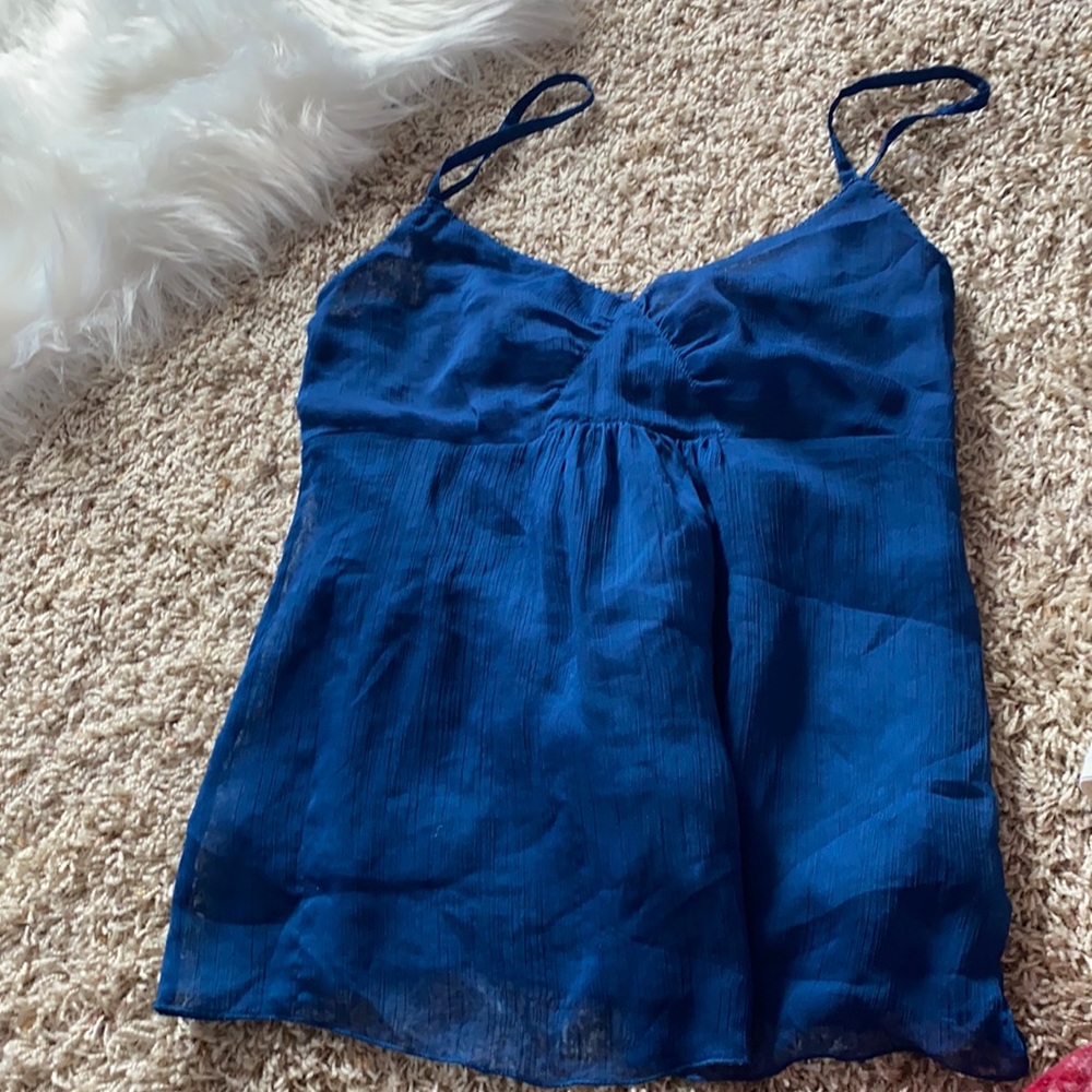 Blue sheer tank not see through